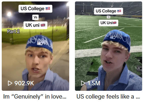 百万点赞：英国小伙到美国留学美国留学，TikTok上分享英美大学3大不同，你认同吗？